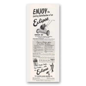 1953 Eclipse Mowers Print Ad | Lasting Satisfaction