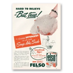 1953 Felso Cleaner Detergent Print Ad | Detergent Soap