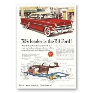 1953 Ford Print Ad | Leader Is The 53 Ford