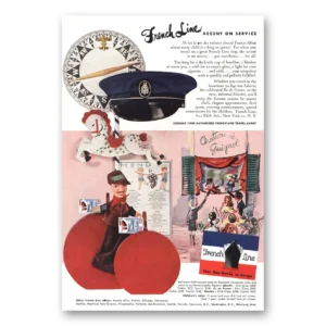 1953 French Line Print Ad | Accent Service