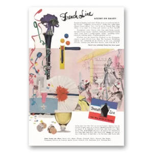 1953 French Line Print Ad | Accent Gaiety