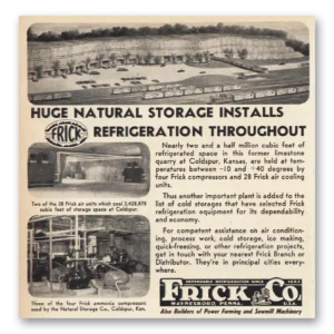 1953 Frick Refrigeration Print Ad | Natural Storage