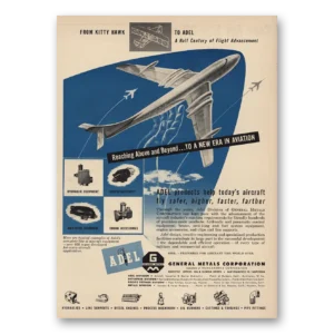 1953 General Metals Print Ad | Kitty Hawk To Adel