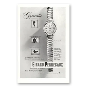 1953 Girard Perregaux Print Ad | Gyromatic Watch