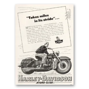 1953 Harley Davidson Print Ad | Miles Strides