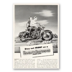 1953 Harley Davidson Print Ad | Stay Out Front