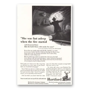 1953 Hartford Insurance Print Ad | Fast Asleep
