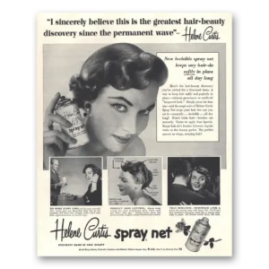 1953 Helene Curtis Spray Net Print Ad | Spray Net