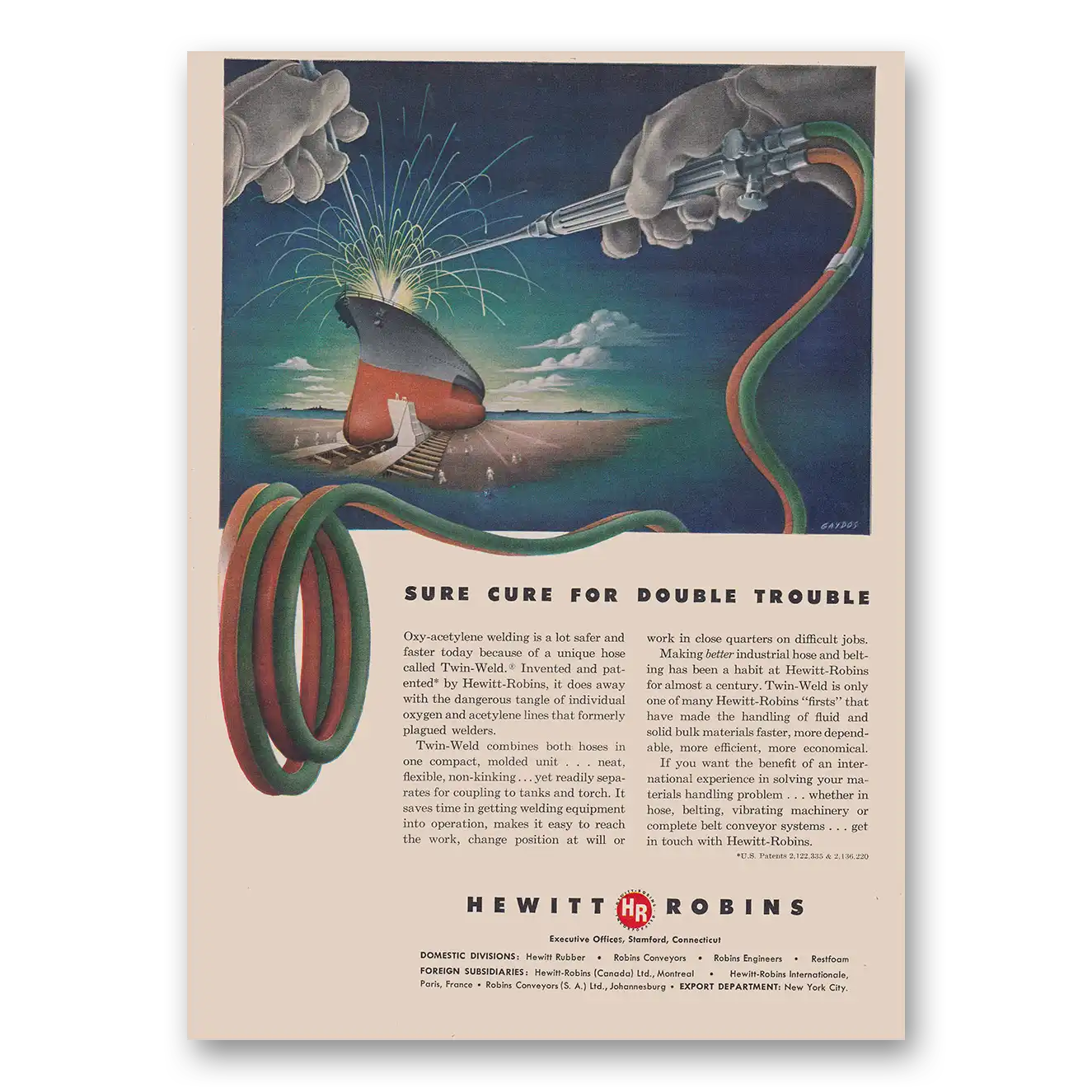 1953 Hewitt Robins Print Ad | Sure Cure