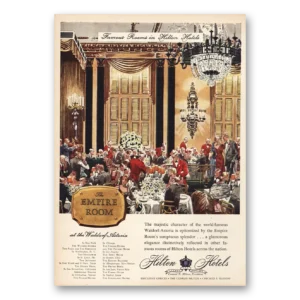 1953 Hilton Hotels Print Ad | Empire Room