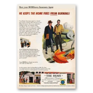 1953 Home Insurance Print Ad | Home Fires Burning