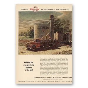 1953 International Minerals & Chemicals Print Ad | Crop Producing