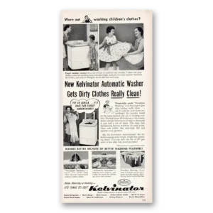 1953 Kelvinator Washer Print Ad | Childrens Clothes