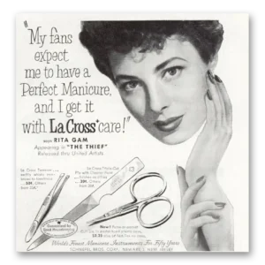 1953 La Cross Nail Care Print Ad | Perfect Manicure