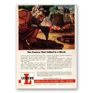 1953 Lukens Steel Print Ad | Factory Folded