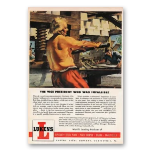 1953 Lukens Steel Print Ad | Vice President