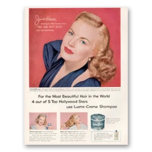 1953 Lustre Creme Shampoo Print Ad | June Haver