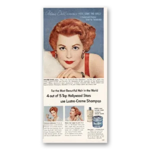 1953 Lustre Creme Shampoo Print Ad | Arlene Dahl