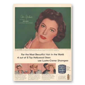 1953 Lustre Creme Shampoo Print Ad | Ava Gardner