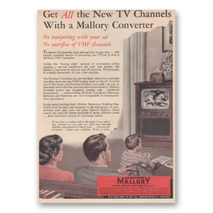 1953 Mallory UHF Converter Print Ad | Converter