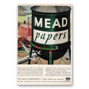 1953 Mead Papers Print Ad | Water Tower
