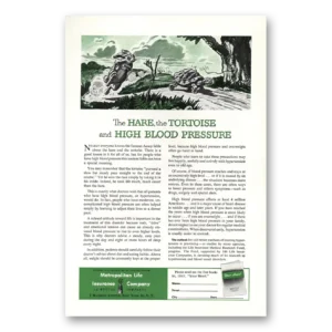 1953 Metropolitan Life Insurance Print Ad | Hare Tortoise