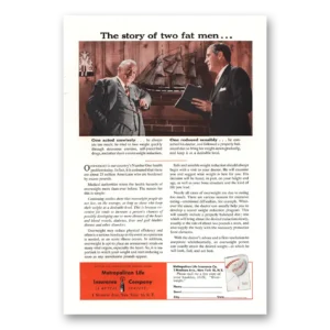 1953 Metropolitan Life Insurance Print Ad | Two Fat Men