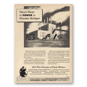 1953 Consumers Power Company Print Ad | Outstate Michigan