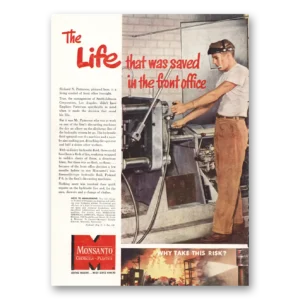 1953 Monsanto Print Ad | Life Saved Front Office