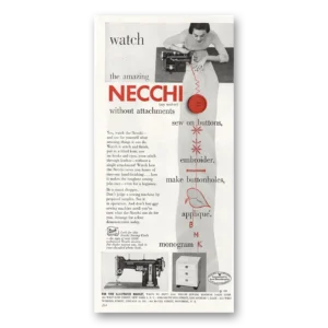 1953 Necchi Sewing Machine Print Ad | Sew Buttons