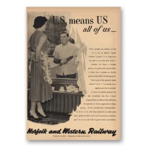 1953 Norfolk and Western Railway Print Ad | Us Means