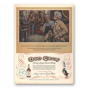 1953 Old Crow Whiskey Print Ad | Mark Twains