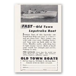 1953 Old Town Boats Print Ad | Lapstrake Boat