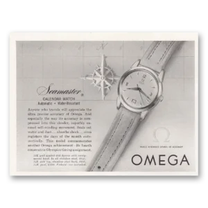 1953 Omega Seamaster Watch Print Ad | Calendar Watch