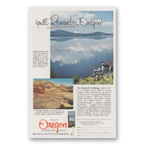 1953 Oregon Print Ad | Klamath Lake