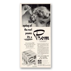 1953 Prom Home Permanent Print Ad | Spring Curl