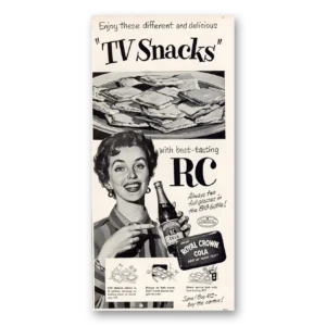 1953 Royal Crown Cola Print Ad | Tv Snacks