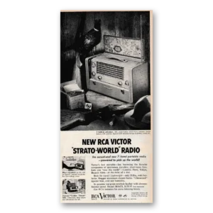 1953 RCA Victor Strato World Radio Print Ad | Best Portable