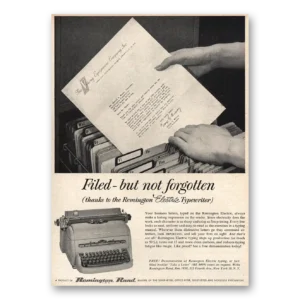 1953 Remington Typewriter Print Ad | Not Forgotten