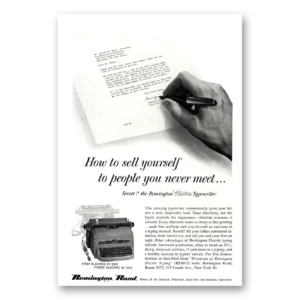 1953 Remington Typewriter Print Ad | Sell Yourself
