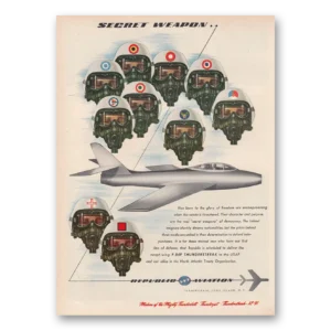 1953 Republic Aviation Print Ad | Secret Weapon