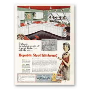 1953 Republic Kitchens Print Ad | Planned Inconvenience