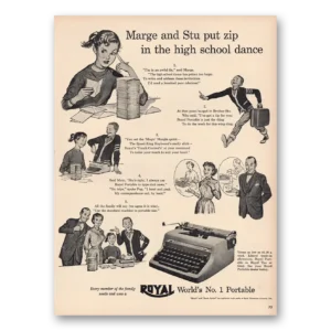 1953 Royal Typewriter Print Ad | Marge Stu