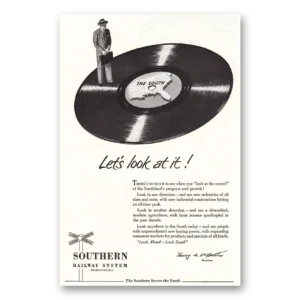 1953 Southern Railway Print Ad | Vinyl Record