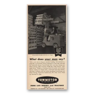 1953 Towmotor Print Ad | Big Cinch