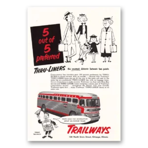 1953 Trailways Print Ad | Smart Distances