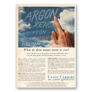 1953 Union Carbide Print Ad | Names Mean