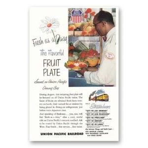 1953 Union Pacific Railroad Print Ad | Fruit Plate