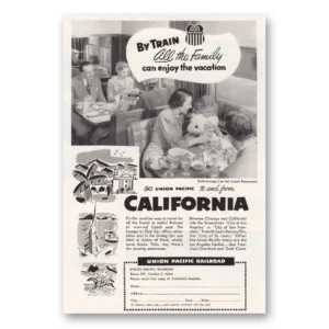 1953 Union Pacific Railroad Print Ad | Cafe Lounge Car