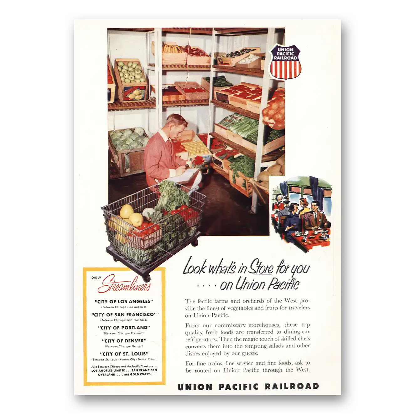 1953 Union Pacific Railroad Print Ad | In Store